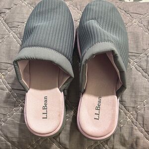L.L. Bean Women's Charcoal and Blush Slippers